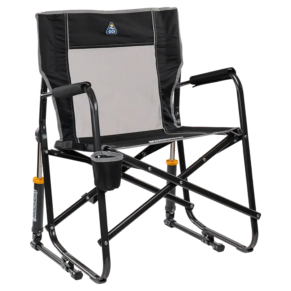 Heavy-Duty Freestyle Freestyle Rocker - Choice 711 - Freestyle Rocker Portable Outdoor Folding Chair - Black
