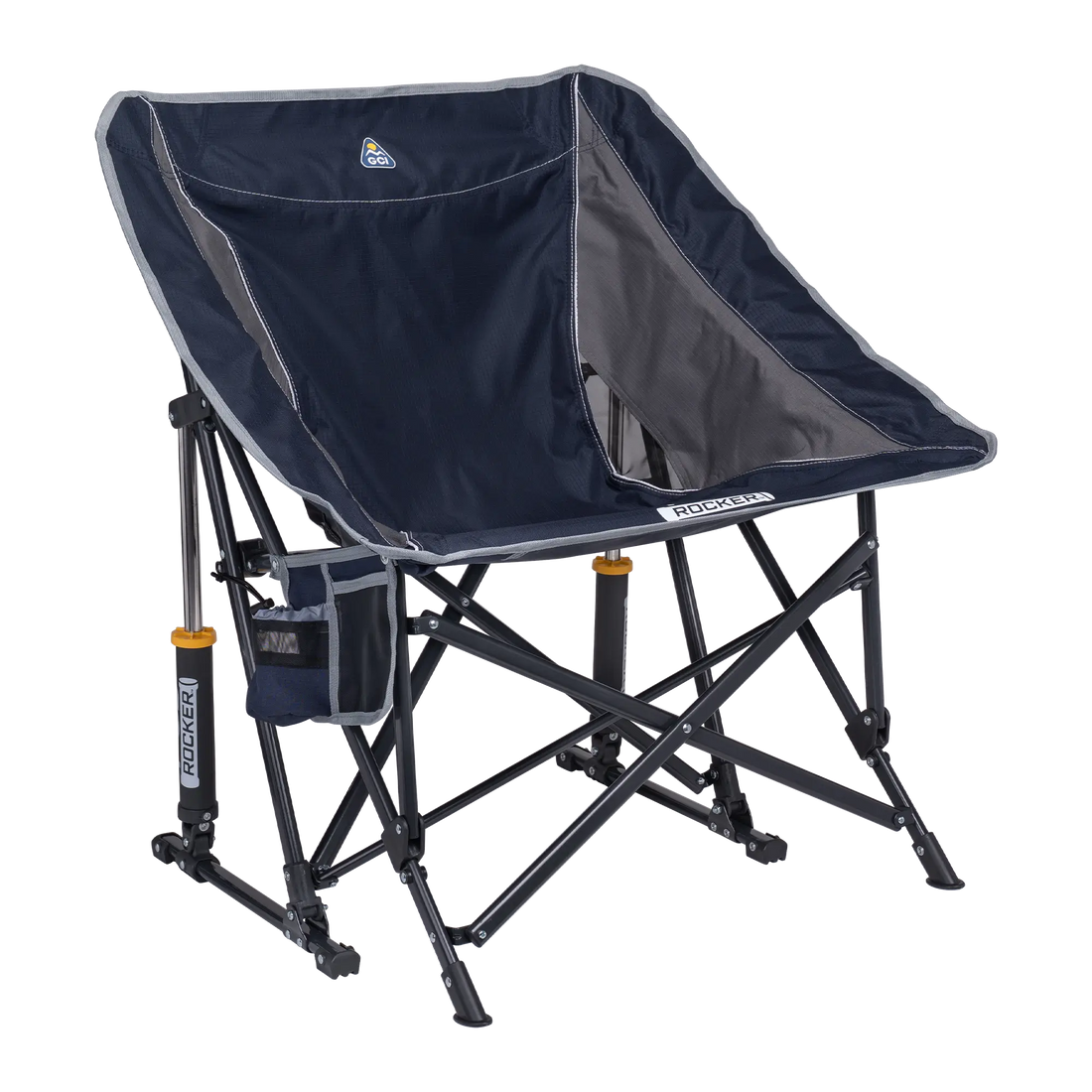 Premium All-Weather Pod Rocker - Choice 933 - Heavy-Duty Kickback Rocker with Beverage Holder - Indigo