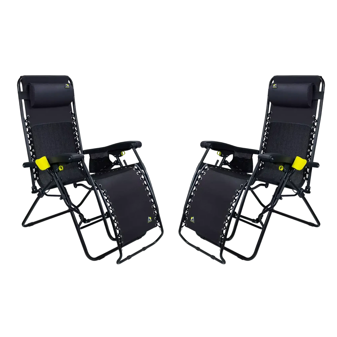 Low-Profile Freeform Zero Gravity Lounger Bundle - Choice 507 - Low-Profile Reclining Beach Chair with Backpack Straps - Black