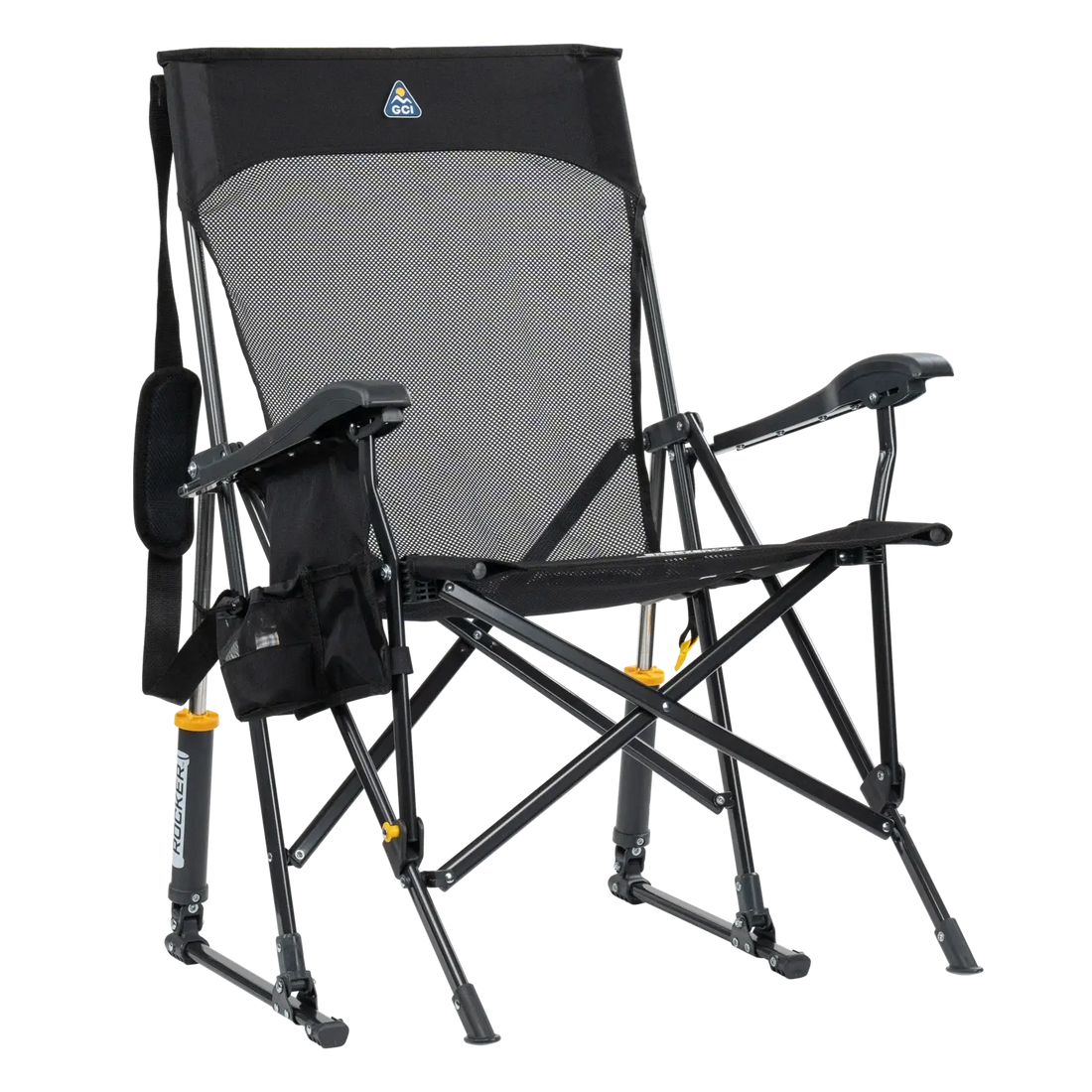 Smooth Motion BreezeRocker - Choice 504 - Freestyle Rocker Portable Outdoor Folding Chair - Black