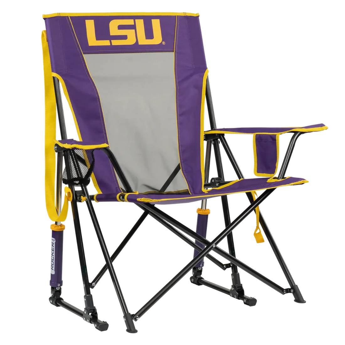 Heavy-Duty Freestyle College Comfort Pro Rocker - LSU Tigers - Choice 880 - Patented Spring-Action Rocking Chair for Camping - Default Title