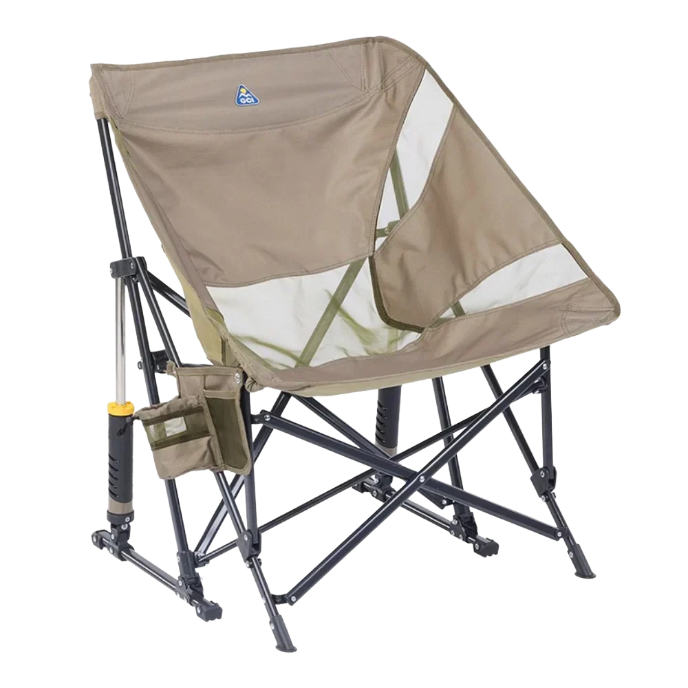 Luxury Camp Pod Rocker Elite - Choice 832 - RoadTrip Rocker Smooth Motion Camp Chair - Aged Fatigue