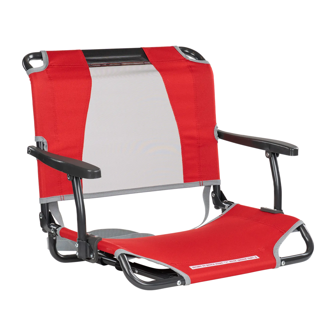 Ergonomic Back-Support Big Comfort Stadium Chair with Armrests - Choice 465 - Lightweight Folding Bleacher Chair with Cushioning - Red