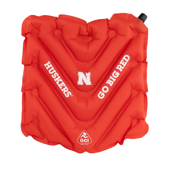 Compact Cushion College V Seat Inflatable Stadium Cushion - Nebraska Cornhuskers - Choice 277 - Grandstand Cushion Seat with Secure Under-Bench Hooks - Default Title