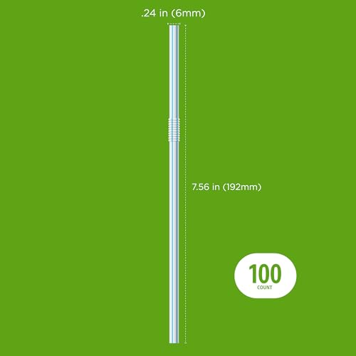 Basics Disposable Striped Plastic Flex Straws, BPA Free, Essentials