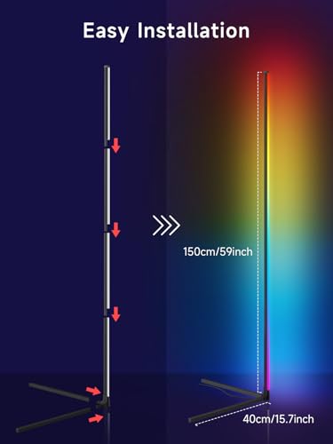 Modern Tyute Corner Floor Lamp, RGB LED Corner Essentials