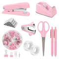 top-tier SKYDUE Pink Office Desk Accessories, Pink Office Supplies, Stapler, Tape Essentials