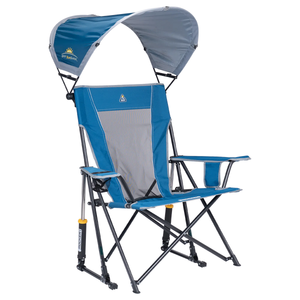 Patented Spring-Action SunShade Rocker - Choice 550 - Patented Spring-Action Rocking Chair for Camping - Neptune Blue