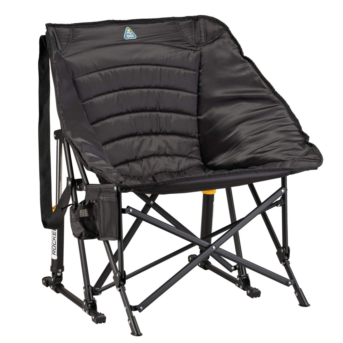 Smooth Motion Puff Rocker - Choice 731 - Freestyle Rocker Portable Outdoor Folding Chair - Black