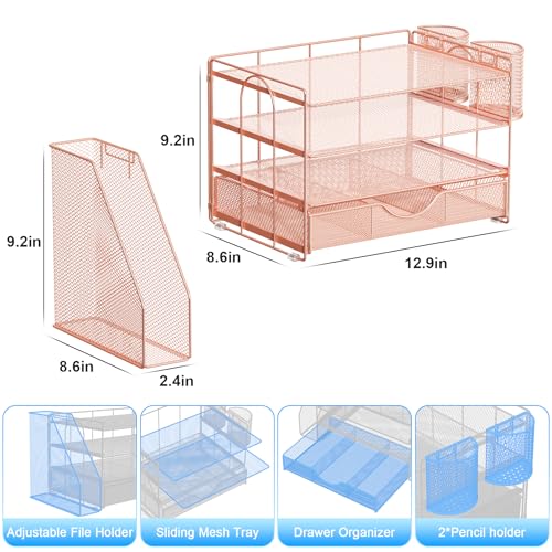 Classic gianotter Desk Organizers and Accessories with File Holder, 4-Tier for Daily Use