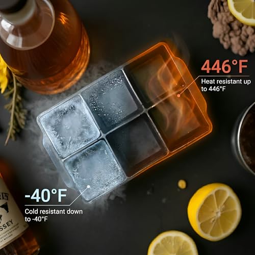 Minimalist KitchFort Large Silicone Ice Cube Tray (2-Pack), convenient Release Collection
