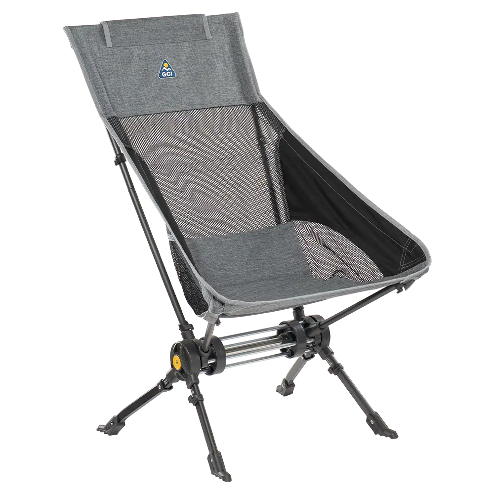 Patented Spring-Action ComPack Rocker - Choice 980 - Heavy-Duty Kickback Rocker with Beverage Holder - Heathered Pewter