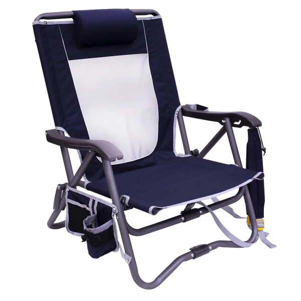 Telescoping Frame Bi-Fold Slim Event Chair - Choice 334 - Pico Compact Folding Camp Chair with Carry Bag - Indigo