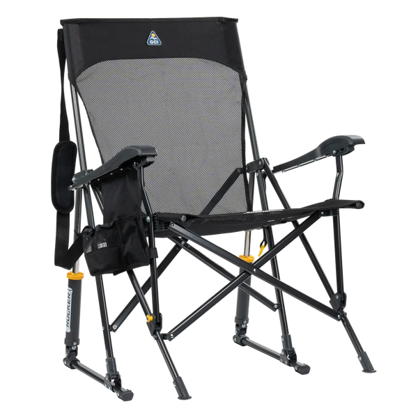 Smooth Motion BreezeRocker - Choice 504 - Freestyle Rocker Portable Outdoor Folding Chair - Black