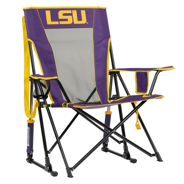 Heavy-Duty Freestyle College Comfort Pro Rocker - LSU Tigers - Choice 880 - Patented Spring-Action Rocking Chair for Camping - Default Title
