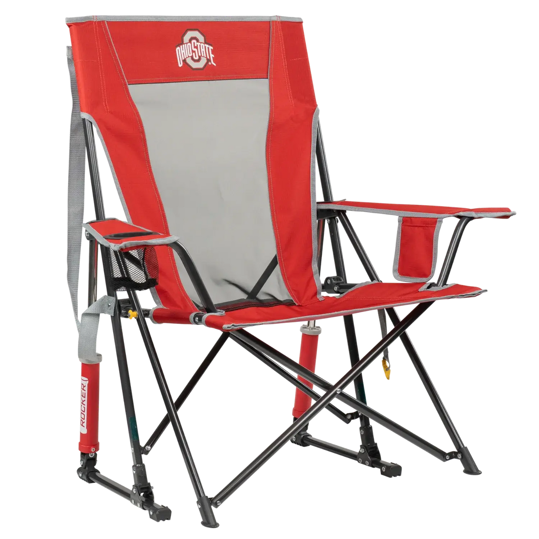 Patented Spring-Action College Comfort Pro Rocker - Ohio State Buckeyes - Choice 676 - Freestyle Rocker Portable Outdoor Folding Chair - Default Title