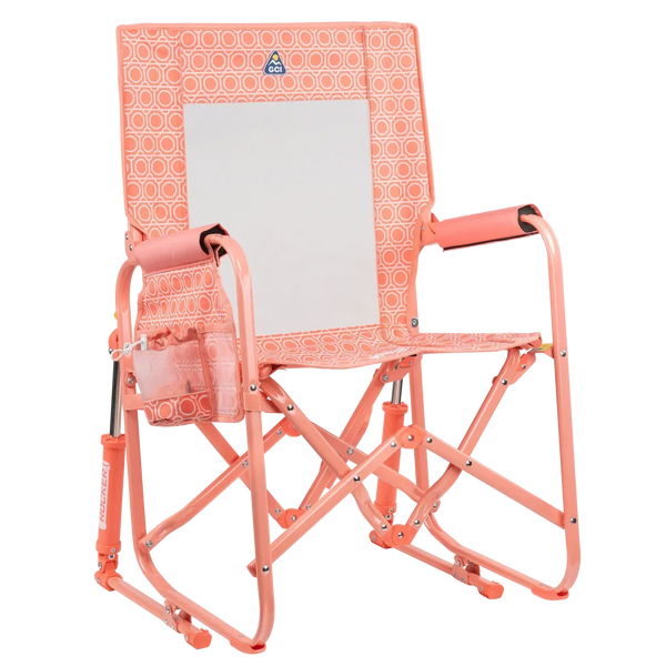 Patented Spring-Action Stowaway Rocker - Choice 794 - Patented Spring-Action Rocking Chair for Camping - Coral Mosaic