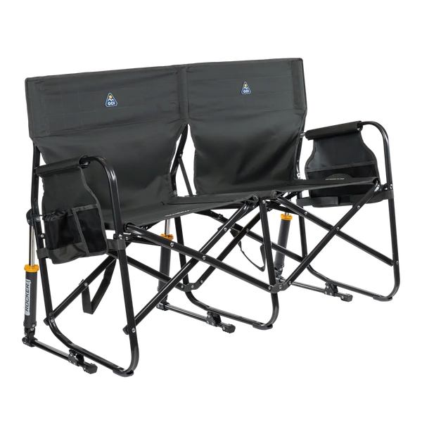 Luxury Camp Tandem Rocker - Choice 227 - Patented Spring-Action Rocking Chair for Camping - Dark Charcoal